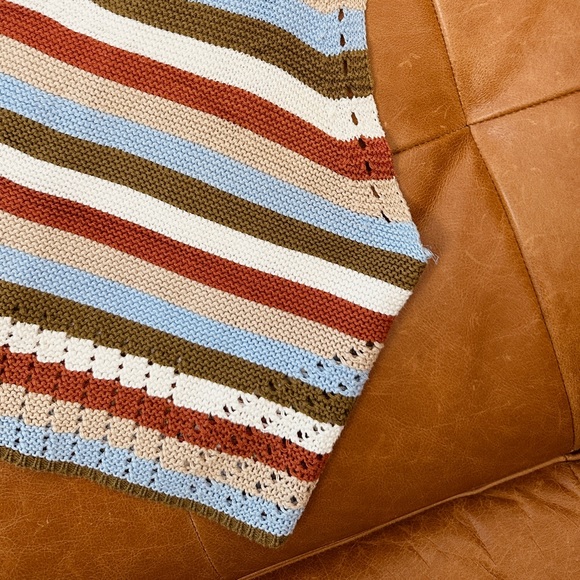 100% Cotton - striped knit halter neck top - M. - Picture 4 of 5